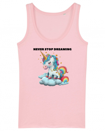 Unicorn dragut mesaj Never stop dreaming, design 1 Cotton Pink