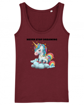 Unicorn dragut mesaj Never stop dreaming, design 1 Burgundy