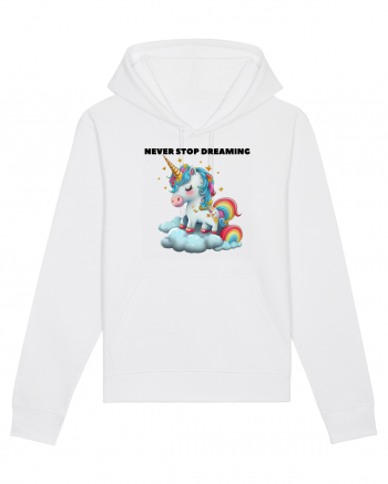 Unicorn dragut mesaj Never stop dreaming, design 1 White