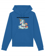 Unicorn dragut mesaj Never stop dreaming, design 1 Hanorac Unisex Drummer