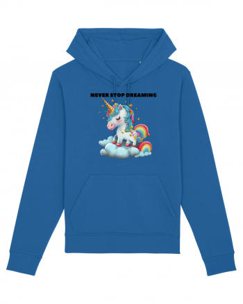 Unicorn dragut mesaj Never stop dreaming, design 1 Royal Blue
