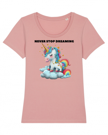 Unicorn dragut mesaj Never stop dreaming, design 1 Canyon Pink