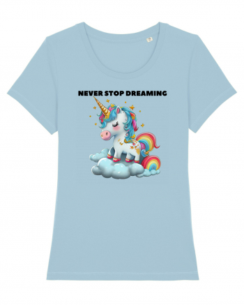 Unicorn dragut mesaj Never stop dreaming, design 1 Sky Blue
