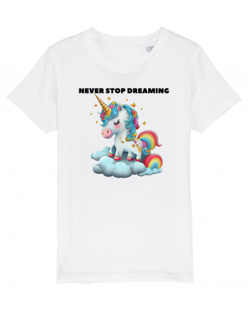 Unicorn dragut mesaj Never stop dreaming, design 1 White