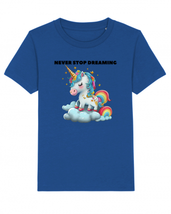 Unicorn dragut mesaj Never stop dreaming, design 1 Majorelle Blue