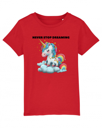 Unicorn dragut mesaj Never stop dreaming, design 1 Red