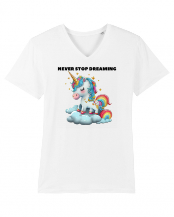 Unicorn dragut mesaj Never stop dreaming, design 1 White