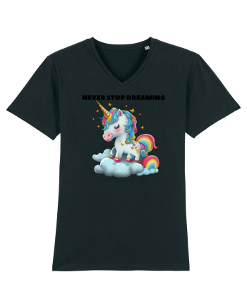 Unicorn dragut mesaj Never stop dreaming, design 1 Black