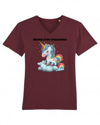 Unicorn dragut mesaj Never stop dreaming, design 1 Burgundy