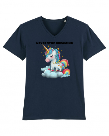 Unicorn dragut mesaj Never stop dreaming, design 1 French Navy