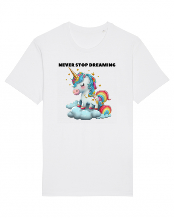 Unicorn dragut mesaj Never stop dreaming, design 1 White