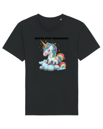 Unicorn dragut mesaj Never stop dreaming, design 1 Black