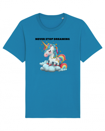 Unicorn dragut mesaj Never stop dreaming, design 1 Azur