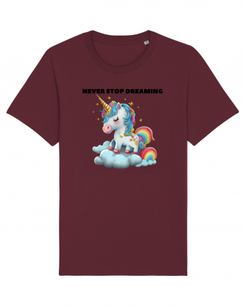 Unicorn dragut mesaj Never stop dreaming, design 1 Burgundy