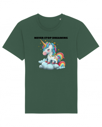 Unicorn dragut mesaj Never stop dreaming, design 1 Bottle Green