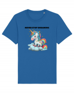 Unicorn dragut mesaj Never stop dreaming, design 1 Tricou mânecă scurtă Unisex Rocker