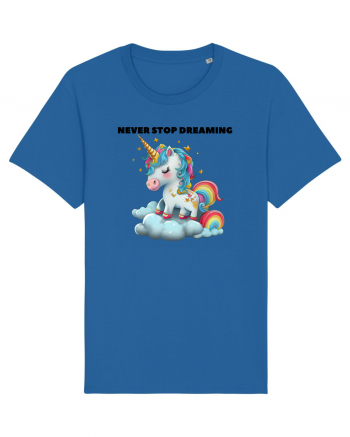 Unicorn dragut mesaj Never stop dreaming, design 1 Royal Blue