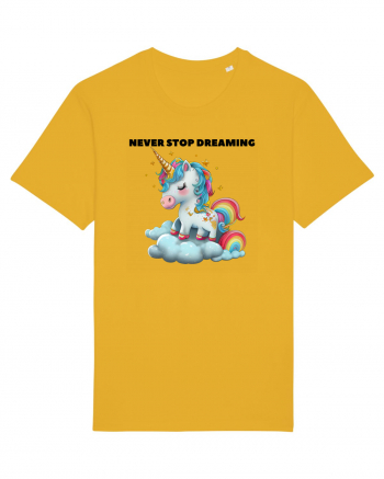 Unicorn dragut mesaj Never stop dreaming, design 1 Spectra Yellow