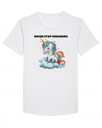 Unicorn dragut mesaj Never stop dreaming, design 1 White