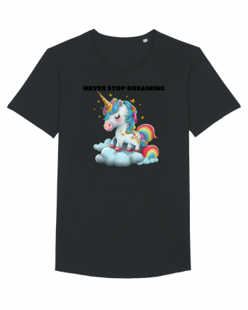 Unicorn dragut mesaj Never stop dreaming, design 1 Black
