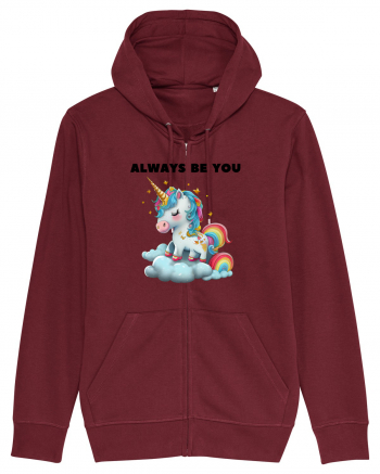 Unicorn mesaj ALWAYS BE YOU, design 1 Burgundy