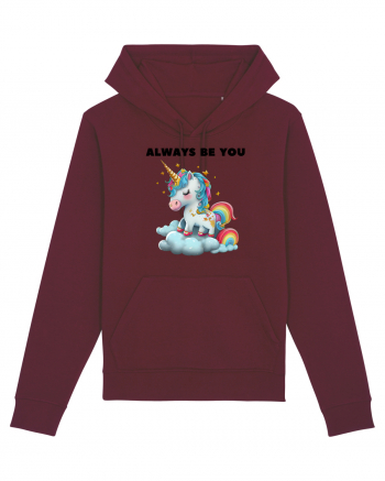 Unicorn mesaj ALWAYS BE YOU, design 1 Burgundy