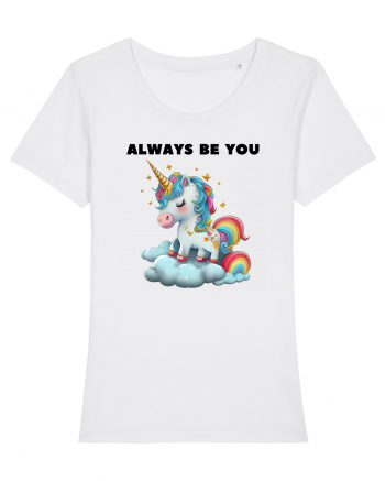 Unicorn mesaj ALWAYS BE YOU, design 1 White