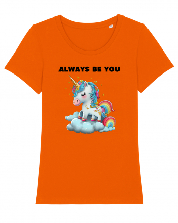 Unicorn mesaj ALWAYS BE YOU, design 1 Bright Orange