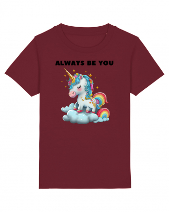 Unicorn mesaj ALWAYS BE YOU, design 1 Burgundy