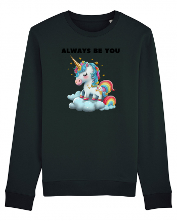 Unicorn mesaj ALWAYS BE YOU, design 1 Black