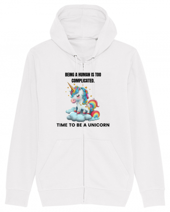 Unicorn Being a human is too complicated. Time to be a unicorn, design 1 White