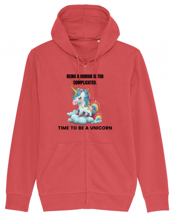 Unicorn Being a human is too complicated. Time to be a unicorn, design 1 Carmine Red