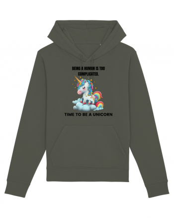 Unicorn Being a human is too complicated. Time to be a unicorn, design 1 Khaki