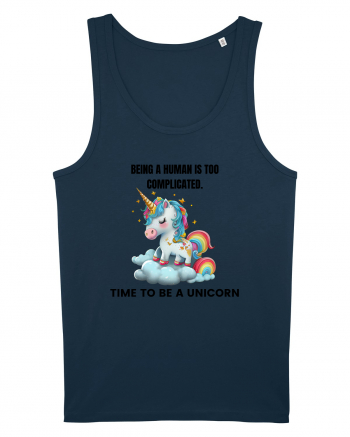 Unicorn Being a human is too complicated. Time to be a unicorn, design 1 Navy