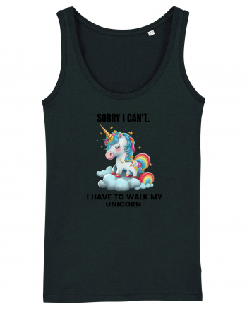 Unicorn Sorry I Can't, I Have to Walk My Unicorn, design 1 Black