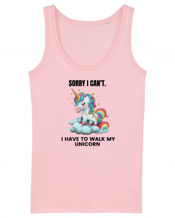 Unicorn Sorry I Can't, I Have to Walk My Unicorn, design 1 Cotton Pink