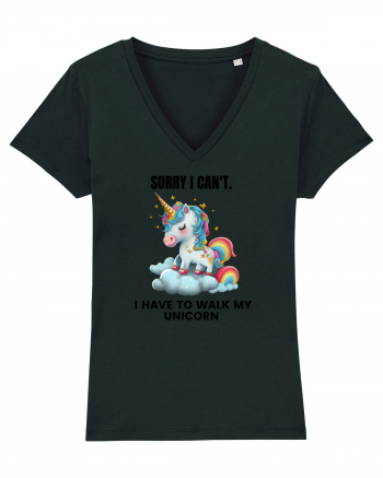 Unicorn Sorry I Can't, I Have to Walk My Unicorn, design 1 Black