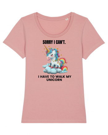 Unicorn Sorry I Can't, I Have to Walk My Unicorn, design 1 Canyon Pink