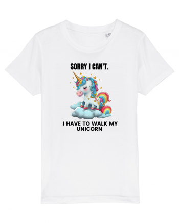 Unicorn Sorry I Can't, I Have to Walk My Unicorn, design 1 White