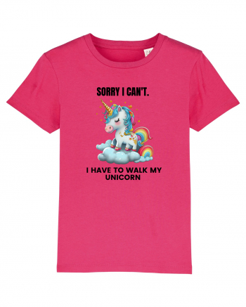 Unicorn Sorry I Can't, I Have to Walk My Unicorn, design 1 Raspberry