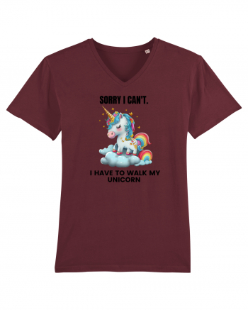 Unicorn Sorry I Can't, I Have to Walk My Unicorn, design 1 Burgundy