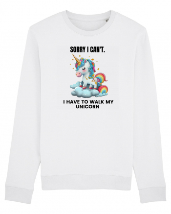 Unicorn Sorry I Can't, I Have to Walk My Unicorn, design 1 White