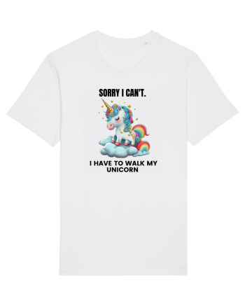 Unicorn Sorry I Can't, I Have to Walk My Unicorn, design 1 White