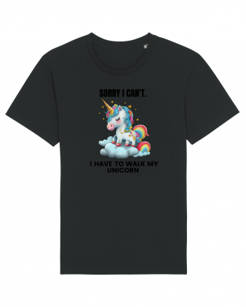 Unicorn Sorry I Can't, I Have to Walk My Unicorn, design 1 Black