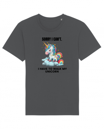 Unicorn Sorry I Can't, I Have to Walk My Unicorn, design 1 Anthracite