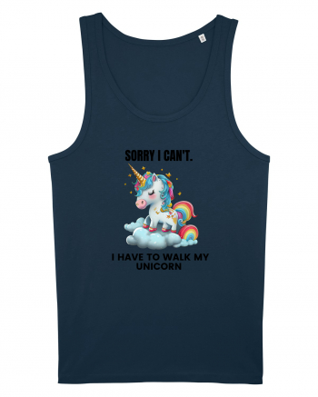 Unicorn Sorry I Can't, I Have to Walk My Unicorn, design 1 Navy