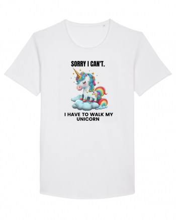 Unicorn Sorry I Can't, I Have to Walk My Unicorn, design 1 White