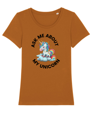 Unicorn Ask Me About My Unicorn , design 1 Roasted Orange