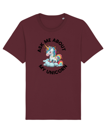 Unicorn Ask Me About My Unicorn , design 1 Burgundy
