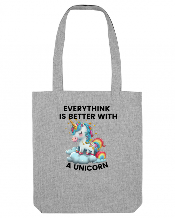 Unicorn Everythink is better with a Unicorn, design 1 Heather Grey